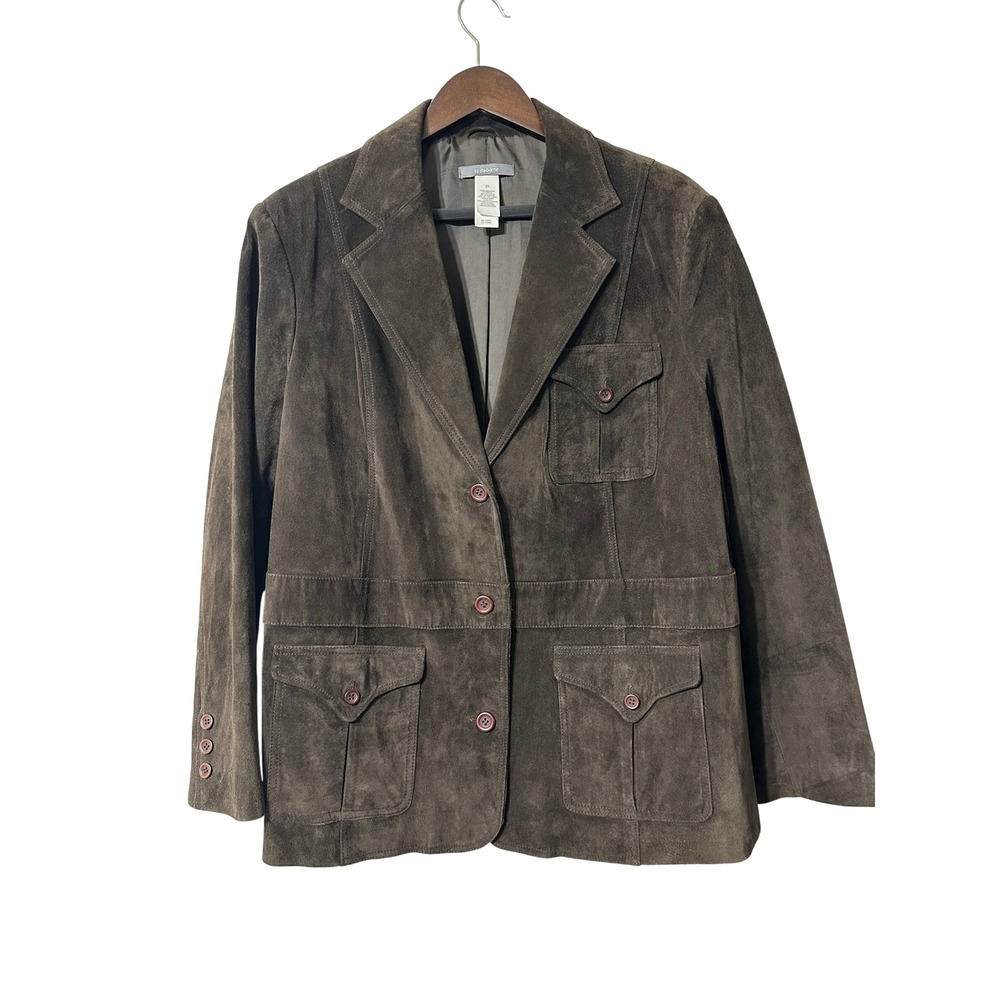 Liz Claiborne Brown Suede Leather Jacket